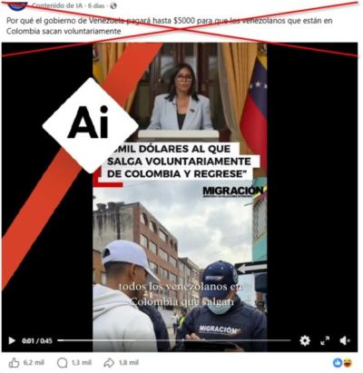 ¿Delcy Rodríguez anunció un pago de 5 mil dólares a venezolanos que regresen de Colombia?