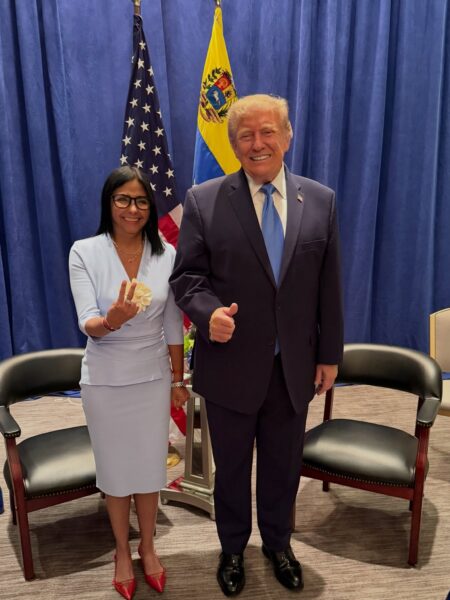 Trump y Delcy Rodríguez sellan el deshielo con un encuentro histórico en Nueva York | maria HS32sbtXgAAKTk | maria