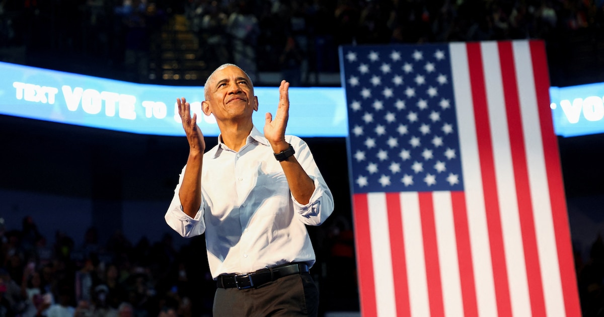 Barack Obama en un acto de campaña demócrata antes de las elecciones legislativas en Estados Unidos