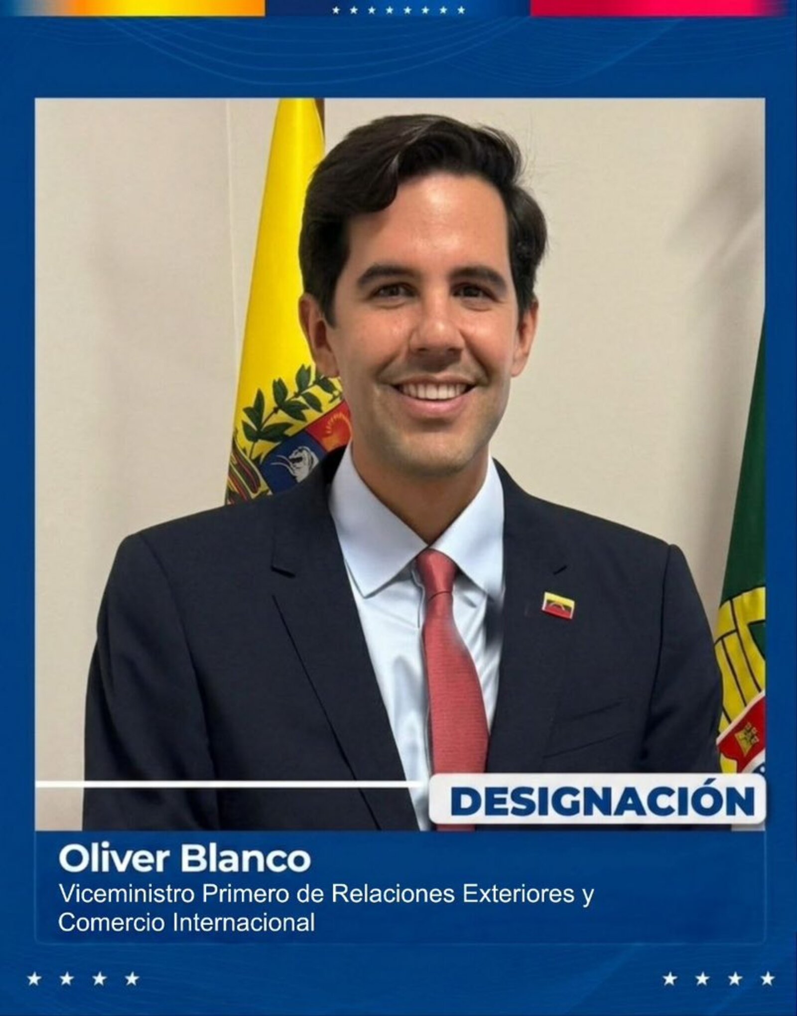 Oliver Blanco, nuevo canciller de Venezuela